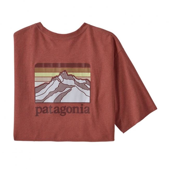 Patagonia Men's Line Logo Ridge Pocket Reposibili-Tee - Rosehip