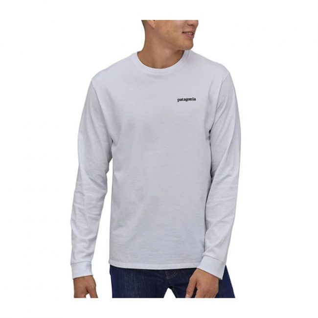 Patagonia Men's L/S Line Logo Ridge Responsibili-Tee - White