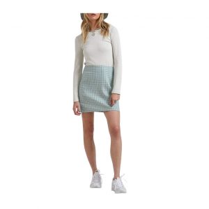 Billy - Hemp Check Mini Skirt - Moss Check