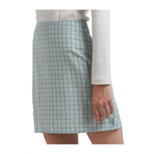 Billy - Hemp Check Mini Skirt - Moss Check