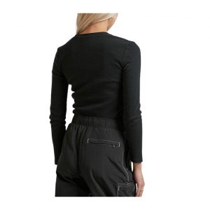 Afends Harvey Hemp Ribbed Long Sleeve Tee - Black