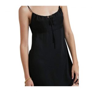 Leni Recycled Babydoll Mini Dress - Black