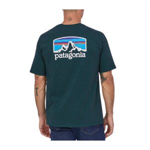 Patagonia Men's Line  Logo Ridge Pocket Responsibili-tee - Dark Borealis Green