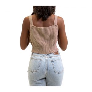 Rhythm Lila Knitted Cropped Top - Mocha