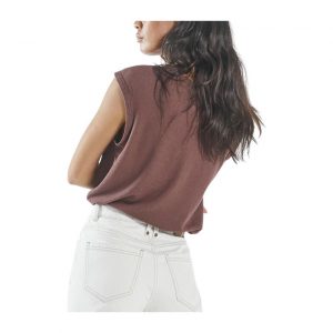Hemp Paper Rib Tee - Mahogany