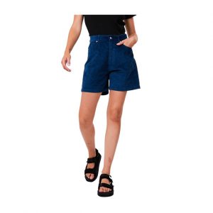 Anderson Shelby - Hemp Corduroy High Waisted Shorts - Cobalt