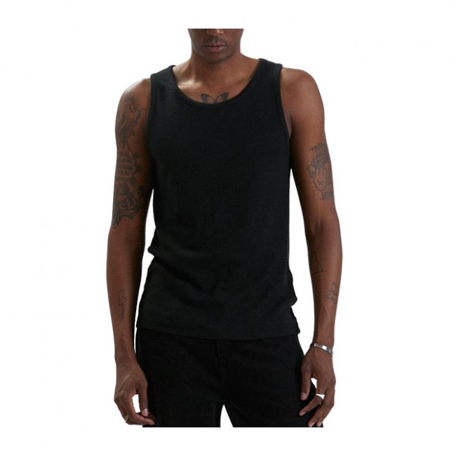 Foundation - Hemp Rib Singlet - Black