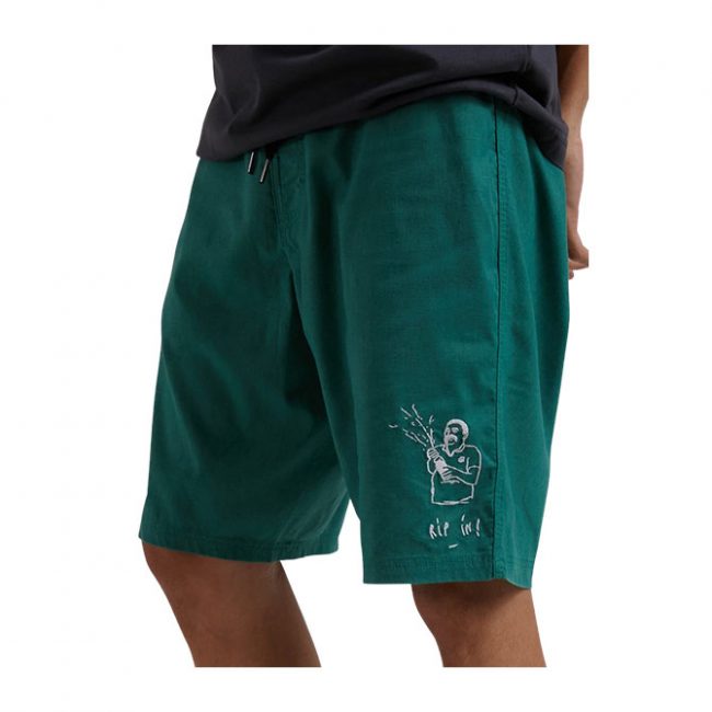 Afends Rip In 20" Hemp Fixed Waist Boardshort - Forest