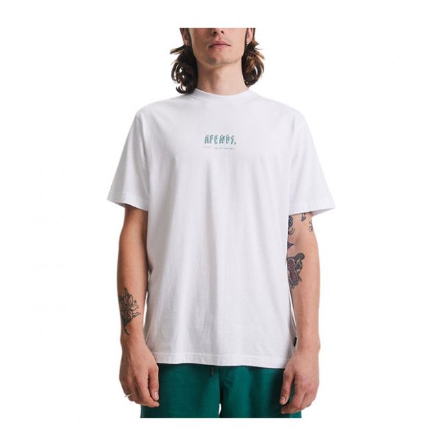 Plant Based Happiness - Unisex Recycled Retro Fit Tee - White