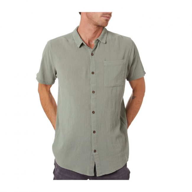 Rollas Bon Crepe Shirt - Moss