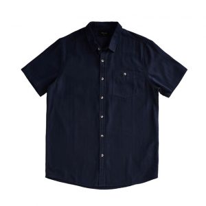 Men at Work Herringbone Shirt -  Navy