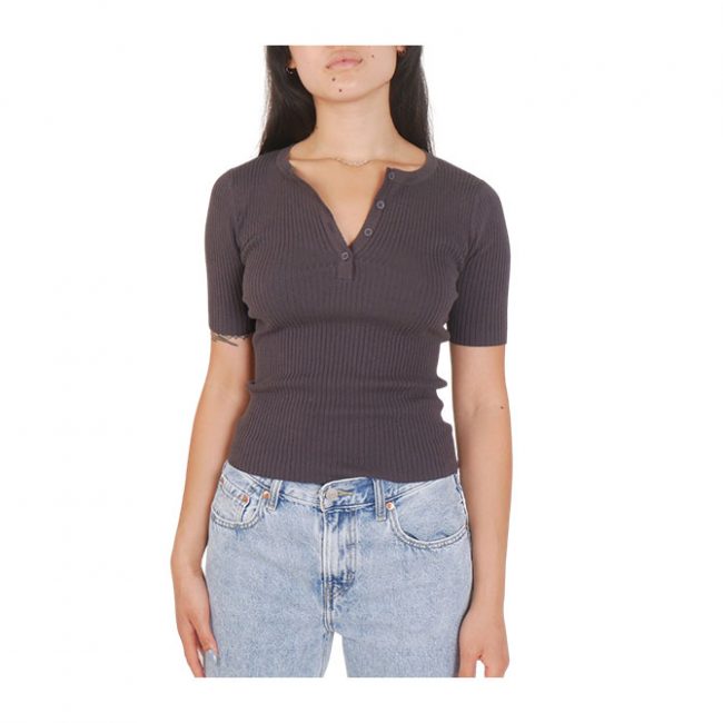 Rollas Tight Rib Top - Rolla's Black