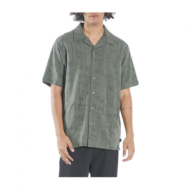 Thrills Brigade Bowling Shirt - Army Green