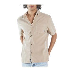 Stranded Cord Short Sleeve Shirt - Aged Tan