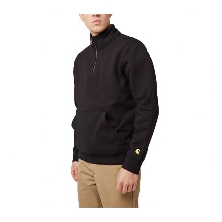 Carhartt Chase Neck Zip Sweat - Black/Gold