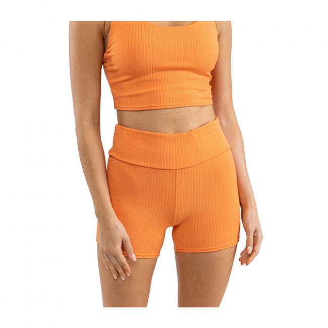 Rhythm Elle Ribbed Bike Short - Citrus