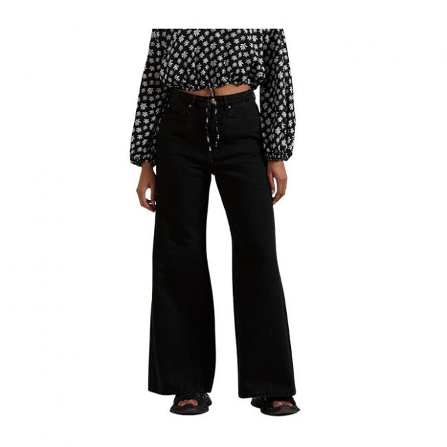 Afends - Gigi - Organic Denim Flared Leg Jean - Washed Black