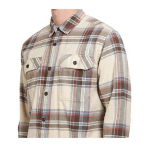 Patagonia Men's L/S Organic Cotton MW Fjord Flannel Shirt - Edge: Nautilus Tan