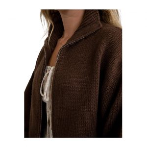 Rhythm - Chunky Zip Sweater - Chocolate