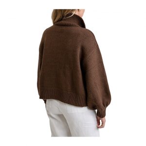 Rhythm - Chunky Zip Sweater - Chocolate