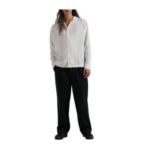 Afends Critical - Hemp Cuban Long Sleeve Shirt - Bone