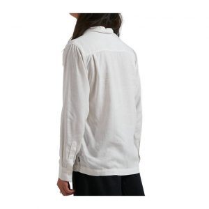 Afends Critical - Hemp Cuban Long Sleeve Shirt - Bone