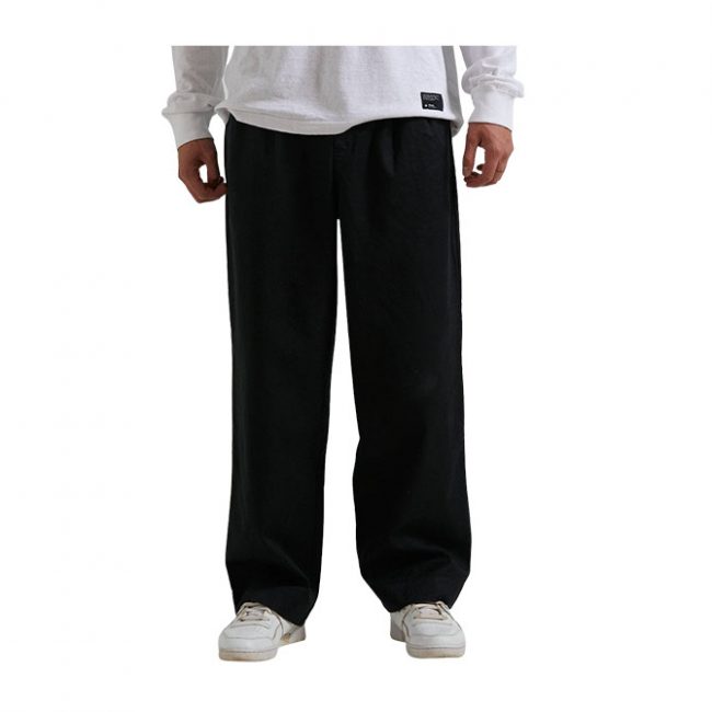Afends Fat Cat - Hemp Wide Leg Suit Pants - Black