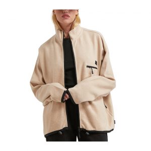 Afends Octave Unisex Recycled Zip Through Crew - Bone