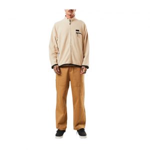 Afends Octave Unisex Recycled Zip Through Crew - Bone