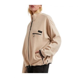 Afends Octave Unisex Recycled Zip Through Crew - Bone