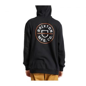 Brixton Crest Hood - Black/Caramel/White