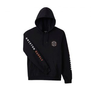 Brixton Crest Hood - Black/Caramel/White