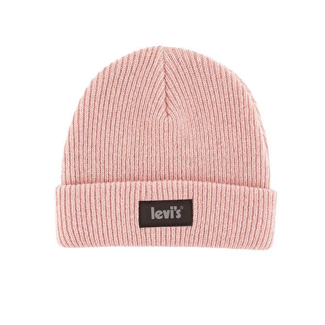 Levis Beanie With Reflective Poster Logo - Pink - Hemley Store Australia