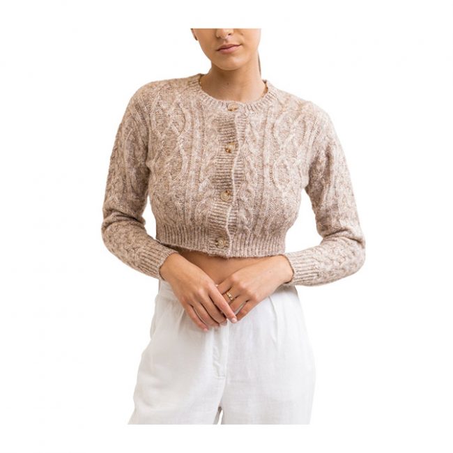 Rhythm Gisele Cable Cardigan - Coco