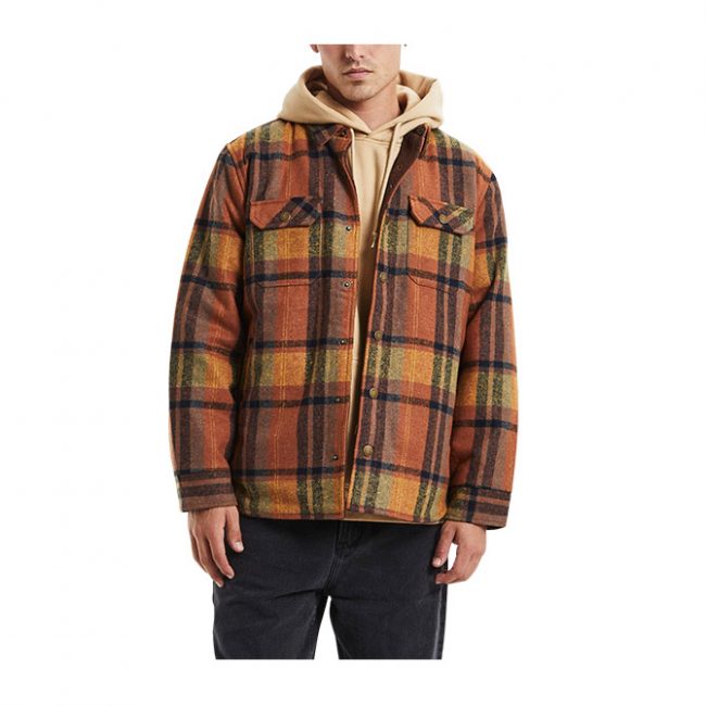 Rollas Men At Work Check Shacket - Brown Check