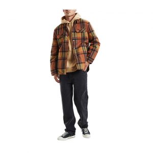 Rollas Men At Work Check Shacket - Brown Check