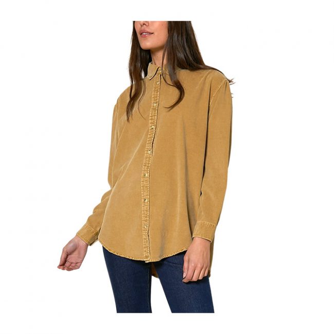 Rollas Super Slouch Cord Shirt - Straw