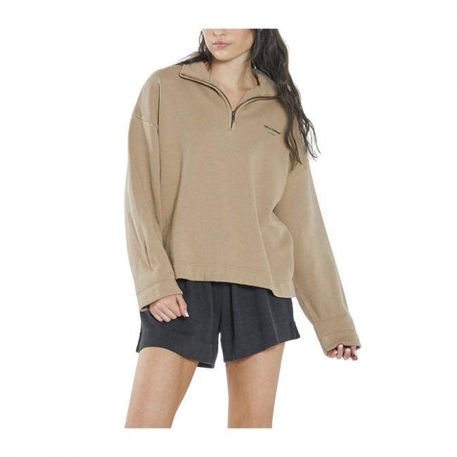 Thrills Stamp 3/4 Zip Fleece - Sand