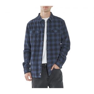 Thrills Liste Long Sleeve Flannel Shirt - Navy