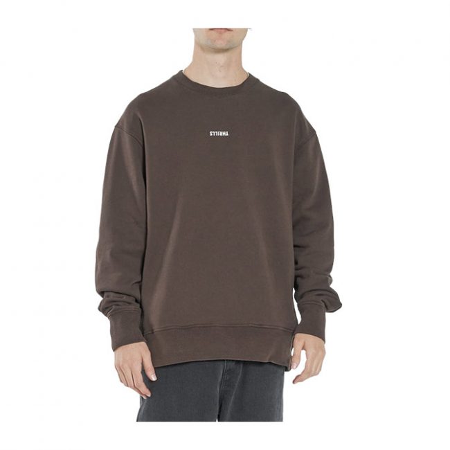 Thrills Minimal Thrills Oversize Crew - Postal Brown