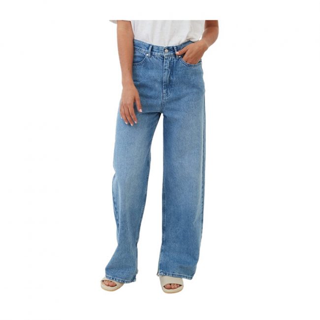 Afends Bella - Hemp Denim Baggy Jeans - Worn Blue