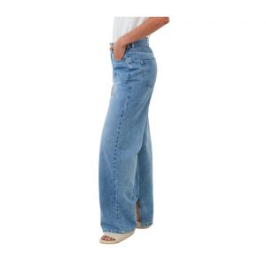 Afends Bella - Hemp Denim Baggy Jeans - Worn Blue