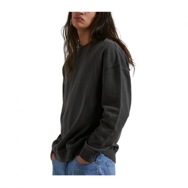 Afends Sativa - Hemp Oversized Crew Neck Jumper - Black