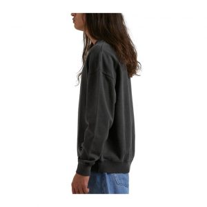Afends Sativa - Hemp Oversized Crew Neck Jumper - Black