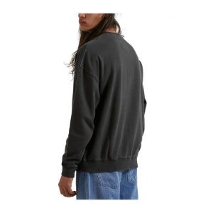 Afends Sativa - Hemp Oversized Crew Neck Jumper - Black