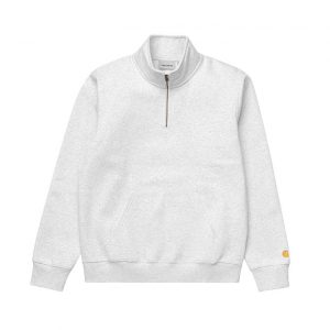 Carhartt Chase Neck Zip Sweat - Grey Heather / Gold
