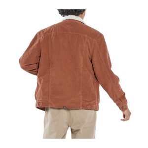 Thrills Sherpa Wanderer Corduroy Denim Jacket - Coffee