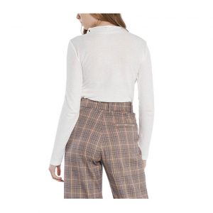 Thrills Hemp Paper Rib LS Turtle Neck - Unbleached
