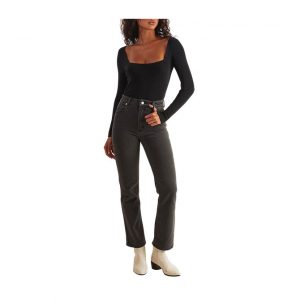 Rollas Cherry Knit Top Longsleeve - Black