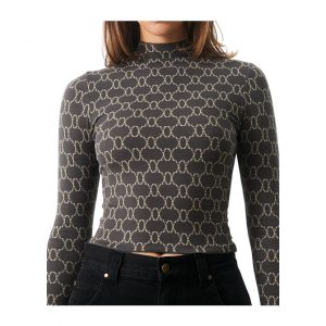 Afends Lois - Recycled Rib Long Sleeve Top - Steel